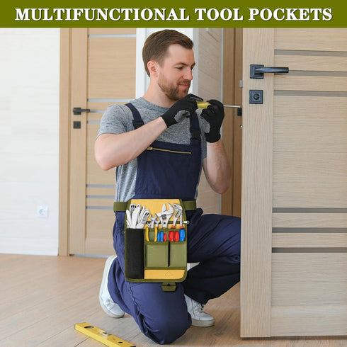 Tool Belt Garden Tool Pouch - Unisex Utility Adjustable Waist Belt Apron for Gardening, Carpenter, Plumbing, Woodwork