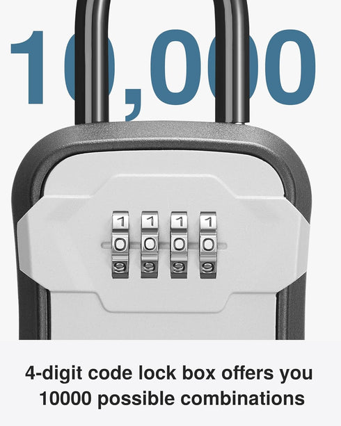 Resettable (1 Pack, Puroma Lock Box, Key Lock Box Wall Mount & Portable Combination Lockbox with Code, Security Lockbox
