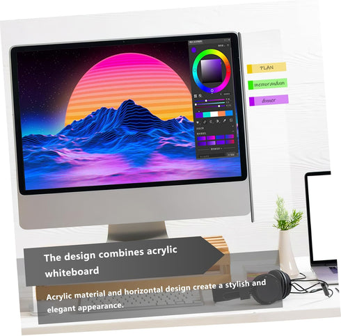 Acrylic Memo Board for Computer Monitor - Desk Reminder Storage