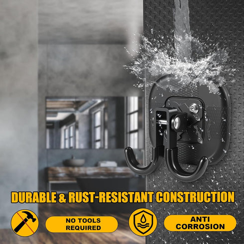 360 2 Pack Large Swivel Magnetic Hooks Heavy Duty for Hanging with Rotation, Non-Scratch Strong Magnet Organizer Holder