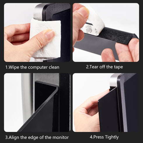 XyviLokit 2 Pack Monitor Memo Board for Slim Monitor, Monitor Sticky Note Holder for No Edge Monitors, Computer Side