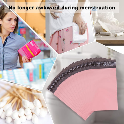 202 Terdey Sanitary Napkin Disposal Bag, Self Sealing Privacy Protection Sanitary Tampons Bag with Zipper, Pink PCS