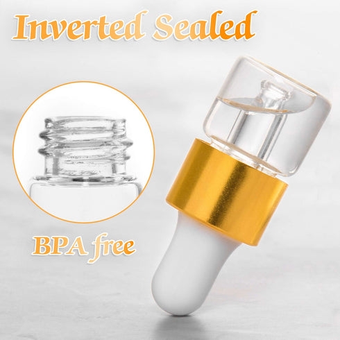 Rocinha 50 Pcs Sample Dropper Bottles - Clear Mini Dropper Bottles with Small Liquid for Essential Oils Sample Cosmetic