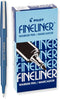 PILOT Fineliner Marker Pens, Fine Point, Blue Ink, 12-Pack