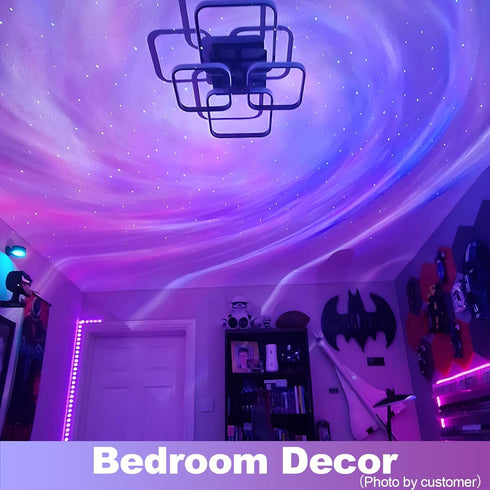 FLITI Larger Coverage Area Galaxy Projector,with Changing Galaxy Shapes Star Projector,Night Light with Bluetooth