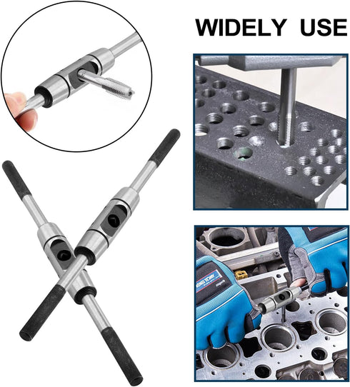 Adjustable Tap Wrench Handle for M6-M14 Metric Taps, Tapping Hand Tool, Tap Reamer, 275mm/10.8" Length