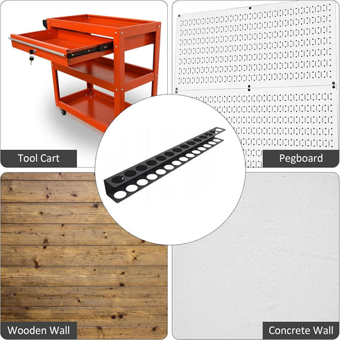 Generic 1.57x1.77x15.7in Tool Rack Screwdriver Organizer - Desk Workbench Storage Solution | Sturdy Molded Holder