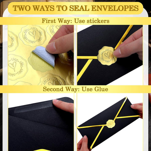 Outus Christmas Envelopes 100 Pack #10 Business Envelopes with Gold Border, Self Adhesive Mailing Envelopes for Office