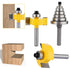 1/4-Inch 6 Set 1/8", 1/4", 5/16", 3/8", 7/16", 1/2" Shank Rabbet Router Bit with Bearings - Interchangeable Bearings