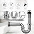 Brass P-Trap Pipe with Clean Out Basin Sink Waste Kit, Reducing Washer 1-1/2'' 22GA