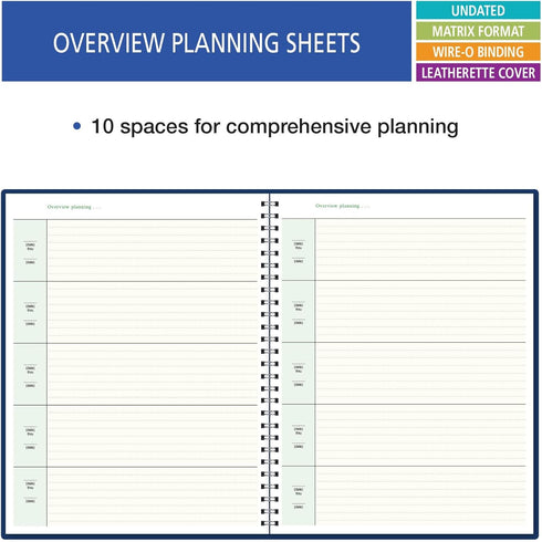 Elan Publishing Company 7 Period Teacher Lesson Plan, Days Horizontally Across the Top (W101)