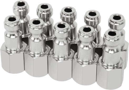 Automotive T-Style Air Plug, 1/4" NPT Female Pneumatic Plugs, Air Compressor Accessories (20-PACK)