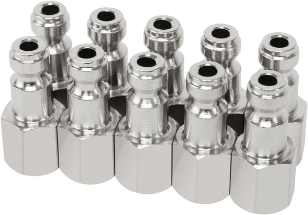 Automotive T-Style Air Plug, 1/4" NPT Female Pneumatic Plugs, Air Compressor Accessories (20-PACK)