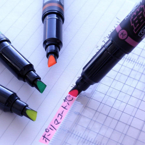 Tombow Kay Coat Double-Sided Fluorescent Highlighter Pen, 10 Color Set