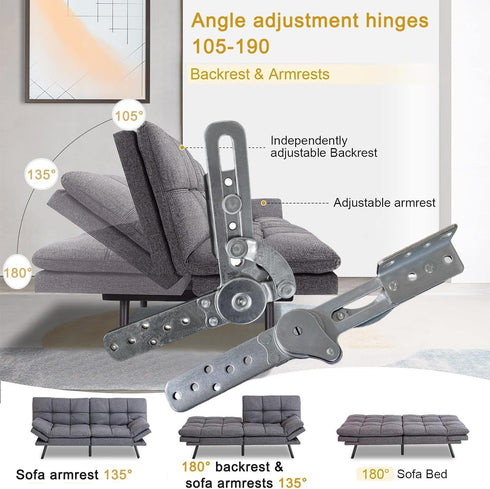 KAFENDA Recliner HardwareRecliner Gear Adjustment HardwareConcealed Hinge for Folding Sofa Bed for armrests, headrests