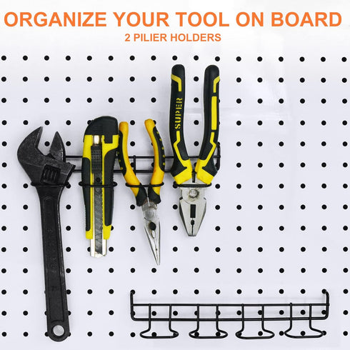 16 Pack Pegboard Utility Hooks, Peg Board Holders for Screwdriver Multi Tool Accessories, Fit 1/4" & 1/8" Pegboards