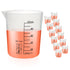 12 Pcs Plastic Beakers, 100ml Lab Beakers, Plastic Measuring Cup with Black Printed Graduation (BKLP100A12)