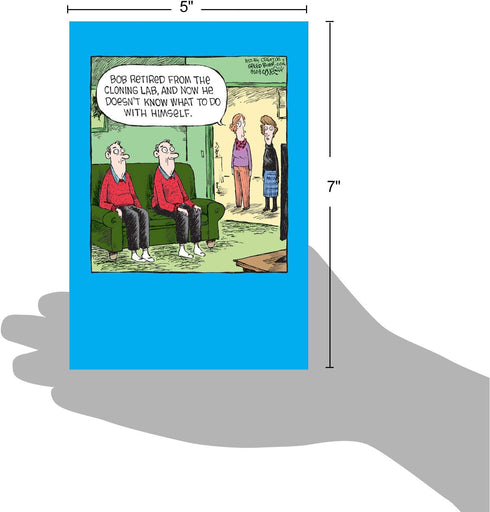 NobleWorks Humorous Retirement Greeting Card with Envelope, 5 x 7 Inch (1 Card), Good Luck Cloning Lab C6362RTG-US