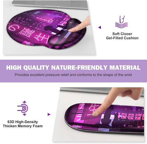 Gaming Mouse Pad, Large Desk Mat, 4in1 XXL Mousepad with Keyboard Wrist Rest, Mouse Wrist Rest, Coaster Set