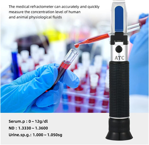 VGVGV Brix Refractometer, Handheld Clinical Medical Refractometer ATC Urine/Serum Protein Physiological Fluid