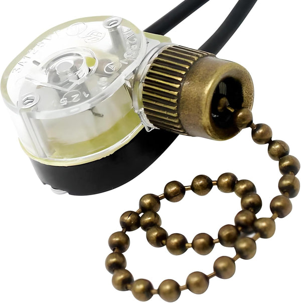 ZE-109 E89885 2 Wire Pull Light Switch Replacement Repair Kit On-Off 1