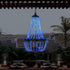 SUNNYPARK 28 30 Hanging Solar Lantern Outdoor, Modern Clear Crystal Acrylic Chandelier with Blue Lights S Hook