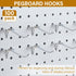 Shimeyao 100 Pcs Peg Board Shelving Hooks - Stainless Steel Display Hook for 1/8 1/4 Pegboard, 2 Inch