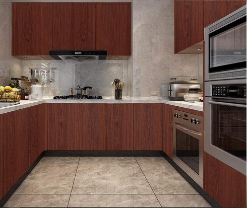 197 x17.7 Red Brown Wood Peel and Stick Wallpaper, Self Adhesive Film for Decorative Wall Covering and Cabinets