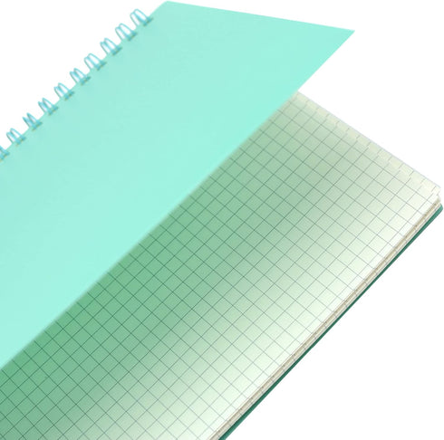 Yansanido Spiral Notebook, 6 Pcs A5 Thick Plastic Hardcover, Graph Paper, 80 Sheets - 160 Pages, 6 Colors