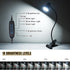 Clip Desk Lamp, USB Reading Light with Flexible Neck, 3 Color Temperature Options, 10 Dimmable Brightness Levels for