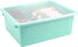 Storex Letter Size Deep Storage Tray – Teal Organizer Bin with Non-Snap Lid, 5-Pack (62549U05C) for Classroom, Office,
