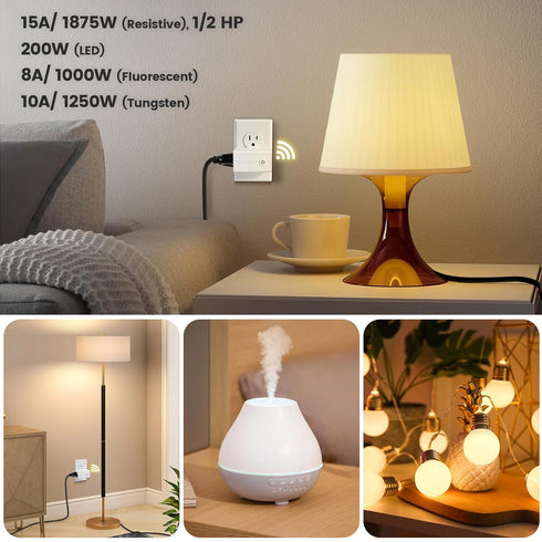 3 15 100ft SURAIELEC Way Wireless Light Switch, Remote Control Outlet, Decorator Rocker Wall Switch, AMP, RF Range, No