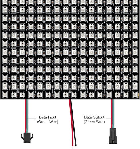SEZO 16x16 LED Matrix WS2812B RGB 5050SMD, Digital Flexible Individually Addressable Lighting for Arduino