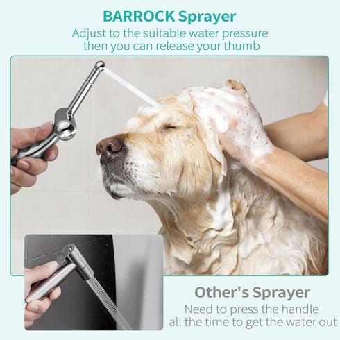 7 BARROCK Hand Held Bidet Sprayer for Toilet Shattaf Sprayer Replacement, Holes Handheld Jet Spraying Ergonomic Handle