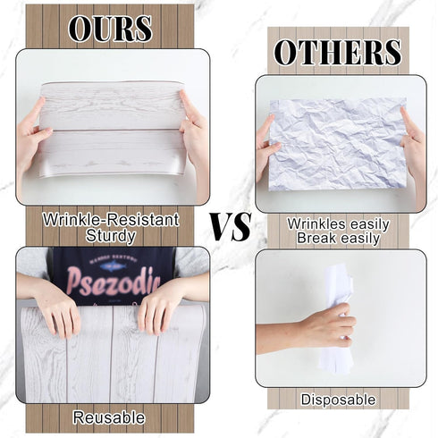 White Wood Bulletin Board Roll 15.55" x 236.22", Waterproof Erasable Non-woven Fabric for Classroom Decor Crafts