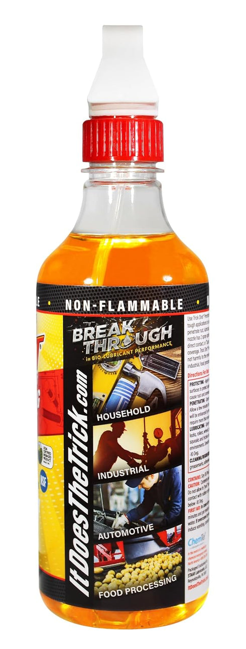 3-in-1 16 oz Trick Shot - Penetrating Lubricant Oil - Biobased Food Grade Industrial Oil for Parts, Rust and Corrosion