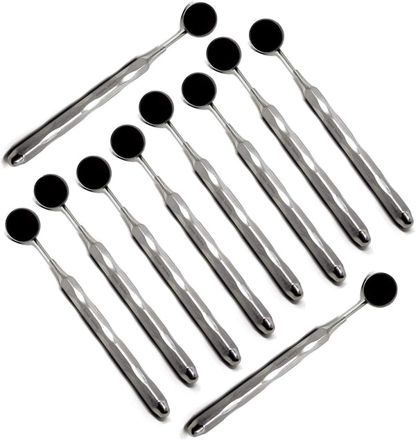 Set of 10 New Design Hollow Handle with Replaceable Dental Mouth Mirrors #5 for Teeth Inspection Cleaning Examination