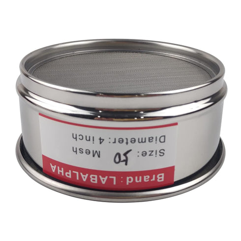 LABALPHA 50 Mesh Lab Sieves, Test Sieve #50 Mesh, 4'' Diameter, 304 Stainless Steel