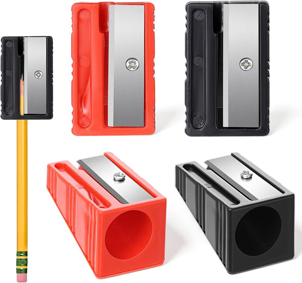 Styquenzer 4 PCS Carpenter Pencil Sharpener, Colourful Manual Portable Woodwork Pencil Cutter Heavy