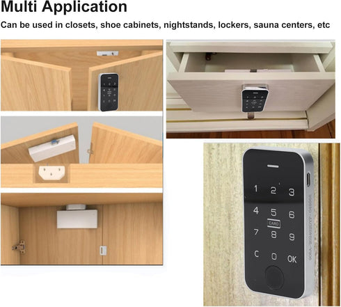 Fingerprint Password Cabinet Lock Digital Touch Keypad Electronic Cabinet Lock Quick Response for Wardrobe Bedside