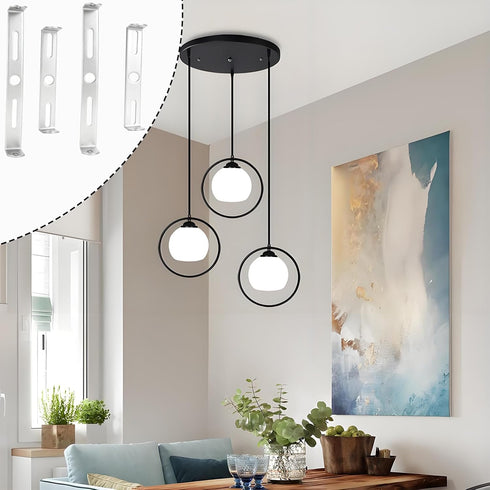 XFJYMXDM 4 4 Inch 6 Inch Pcs and Ceiling Pendant Light Crossbar Kit, Light Fixture Mounting Bracket Square Kit