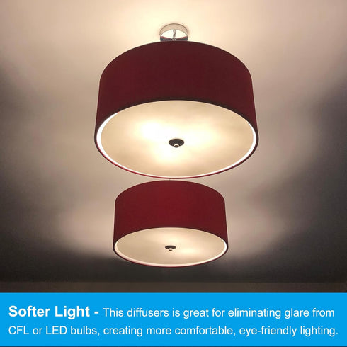 12" 3/8" 12.5-14" PATIKIL Lampshade Diffuser, Diameter with Center Hole Round Diffuser for Drum Lampshades Pendants