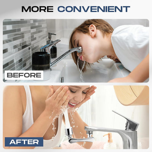 2 Pack 1440 Swivel Faucet Extender Sink Aerator 2 Mode Kitchen Bathroom Water Filter