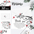50Pcs FYSUIMU Funeral Thank You Card Cardinal Bird Branch Sympathy Boxed Thank You Card with Sticker Envelope
