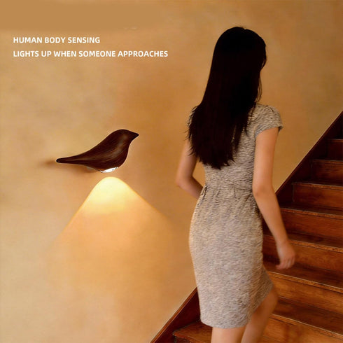 MENGLANSI Bird Shape Night Lamp Adjustable Brightness LED Wall Sconces USB Rechargeable Easy Installation Modern LED