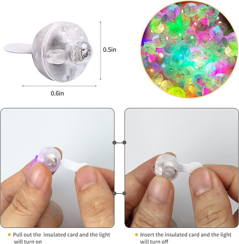 100pcs Aogist Mutilcolor Balloon Lights, Long Standby Time Waterproof Mini Ball Light, Round LED Flash Lamp for Paper