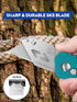 BIBURY Utility Knife, Heavy Duty Folding Box Cutter, Pocket Carpet Cutter with 10 Extra SK5 Blades, Green