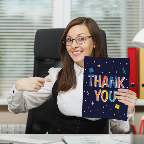 Qiliji Large Thank You Card from Team Group, Jumbo Gratitude Note Cards Gifts from Students, Employee Appreciation