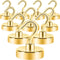 Neosmuk Heavy Duty Magnetic Hooks, Strong Neodymium Magnet with Hook for Fridge, 10 Pack, Golden, Toolbox, Grill.