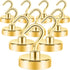 Neosmuk Heavy Duty Magnetic Hooks, Strong Neodymium Magnet with Hook for Fridge, 10 Pack, Golden, Toolbox, Grill.